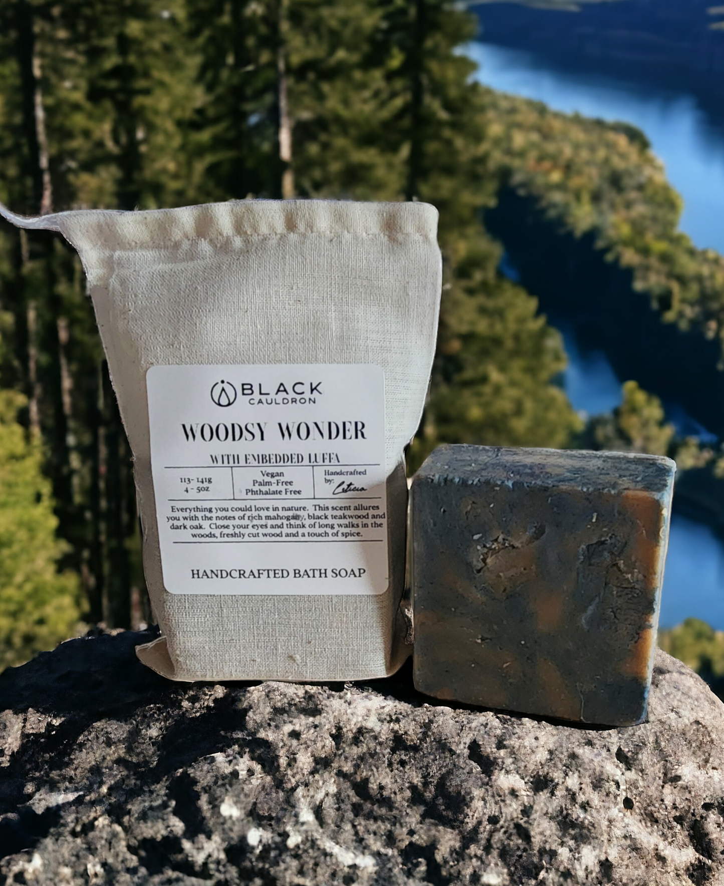 Woodsy Wonder - Face & Body Soap with embedded luffa scrub