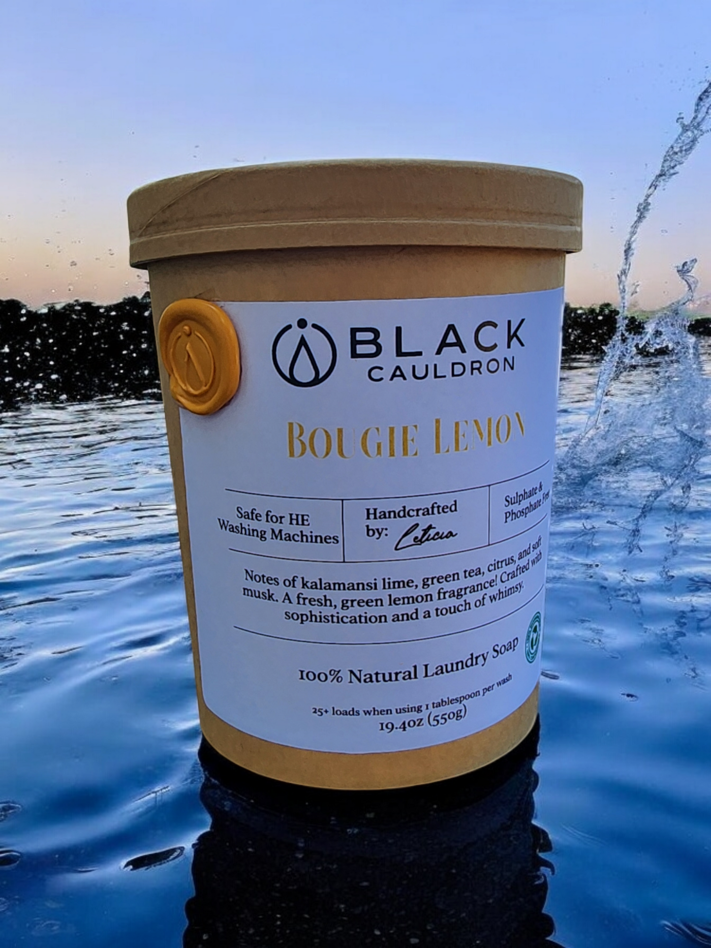 Bougie Lemon Laundry Soap Powder 19.4oz - fully compostable packaging!!