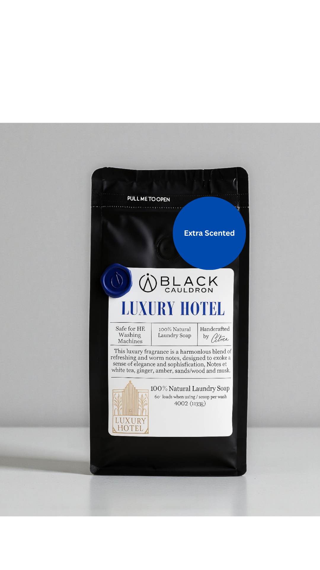 Luxury Hotel Natural Laundry Soap Powder 40oz laundry detergent, clean clothes, clean laundry, phthalate free - Extra Strong Scent