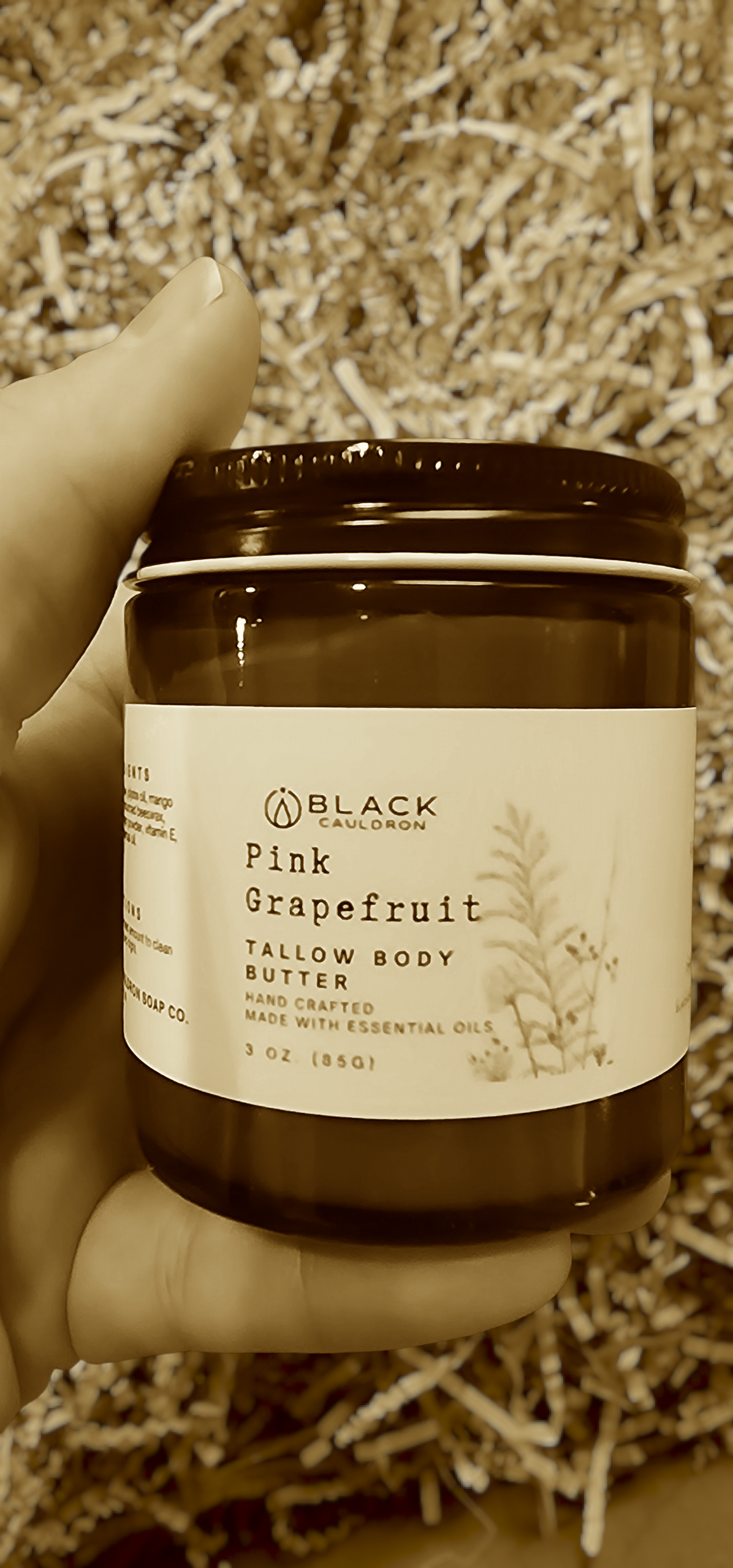 Pink Grapefruit Whipped Tallow Cream – Whipped Botanical Moisturizer for Deep Nourishment for Sensitive Skin | Grass Fed Tallow | Non-Comedogenic