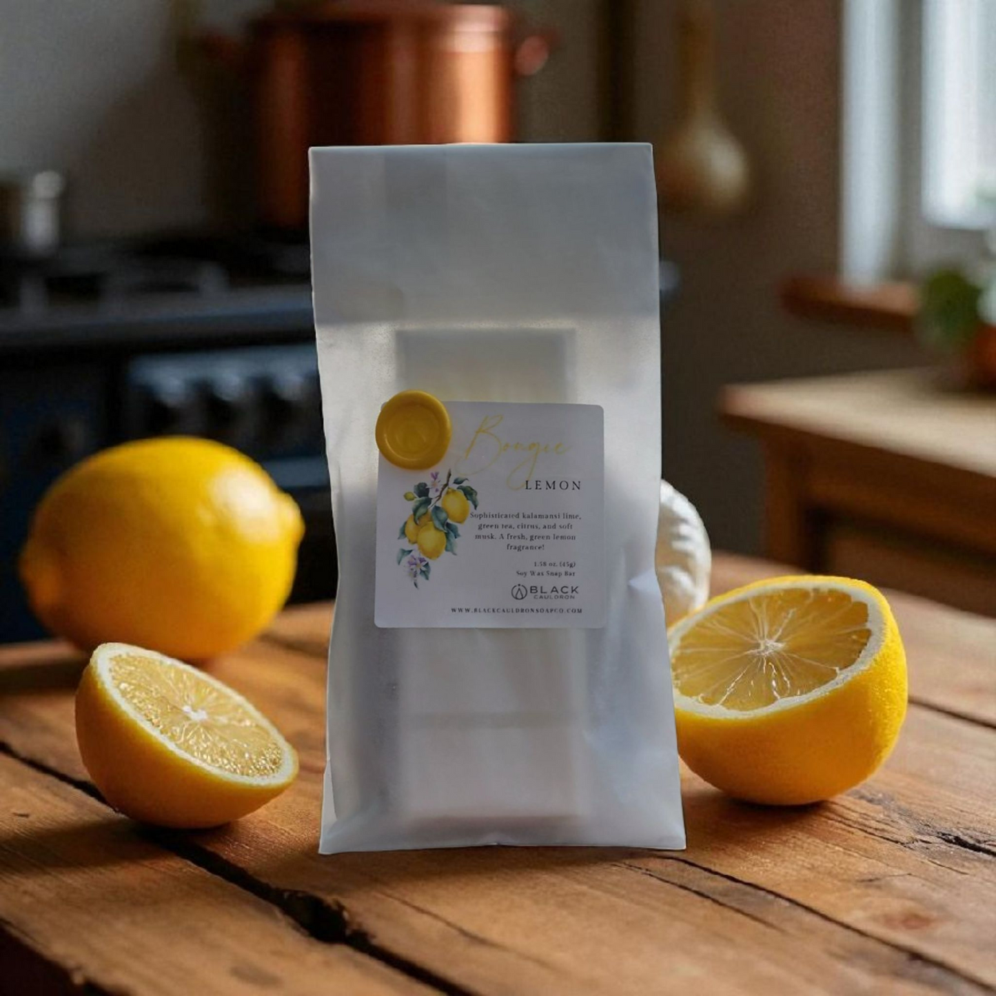 Bougie Lemon Wax Melts -Wax Melts for Warmer - Handmade Wax Tart - Soy Wax - Wax Snap Bar Melts