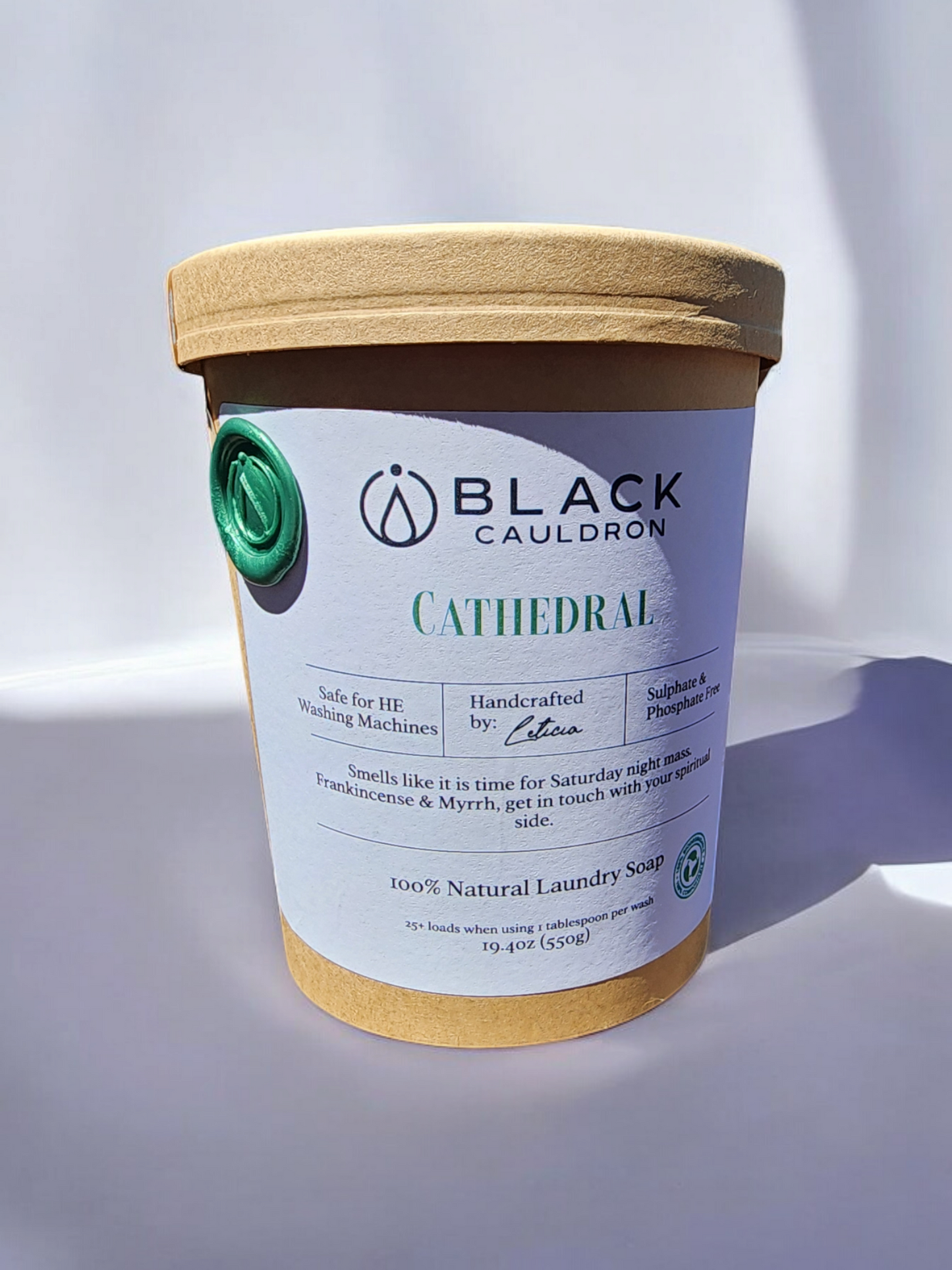 Cathedral Frankincense & Myrrh Laundry Soap Powder 19.4oz - fully compostable packaging!!