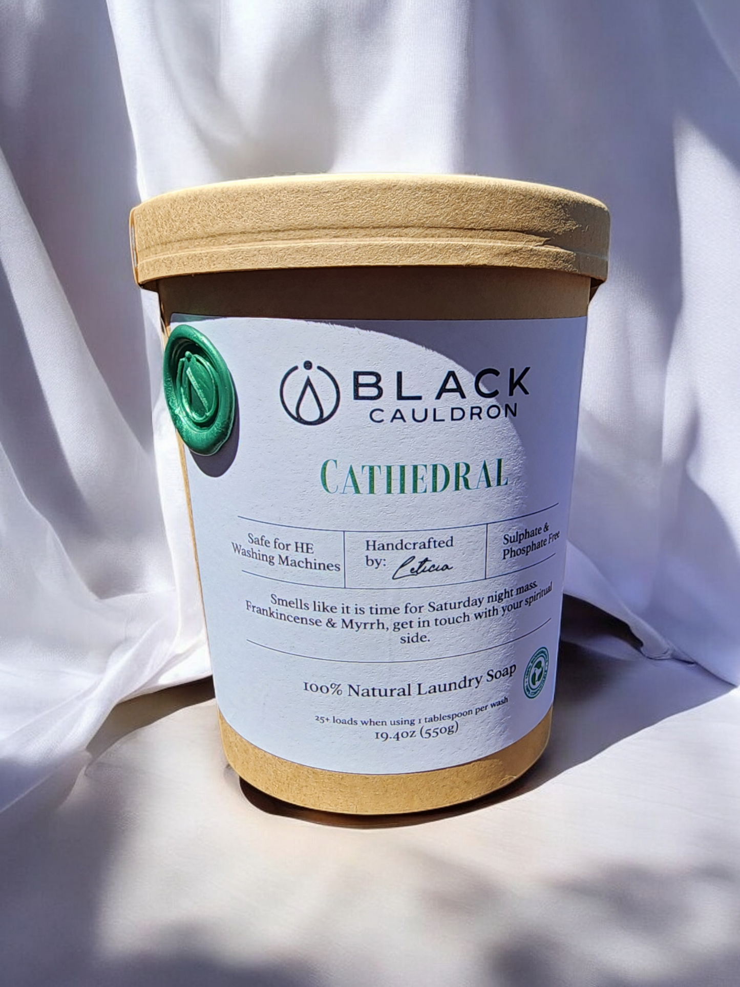 Cathedral Frankincense & Myrrh Laundry Soap Powder 19.4oz - fully compostable packaging!!