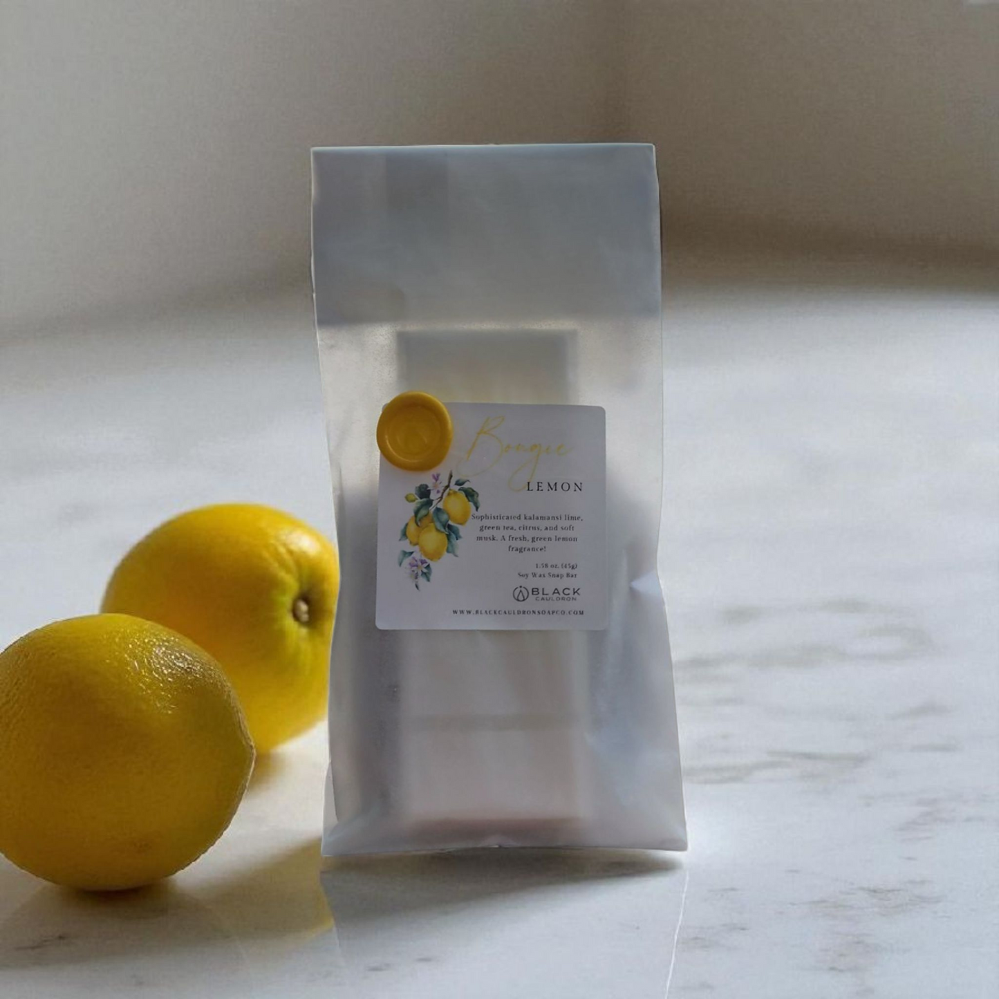 Bougie Lemon Wax Melts -Wax Melts for Warmer - Handmade Wax Tart - Soy Wax - Wax Snap Bar Melts