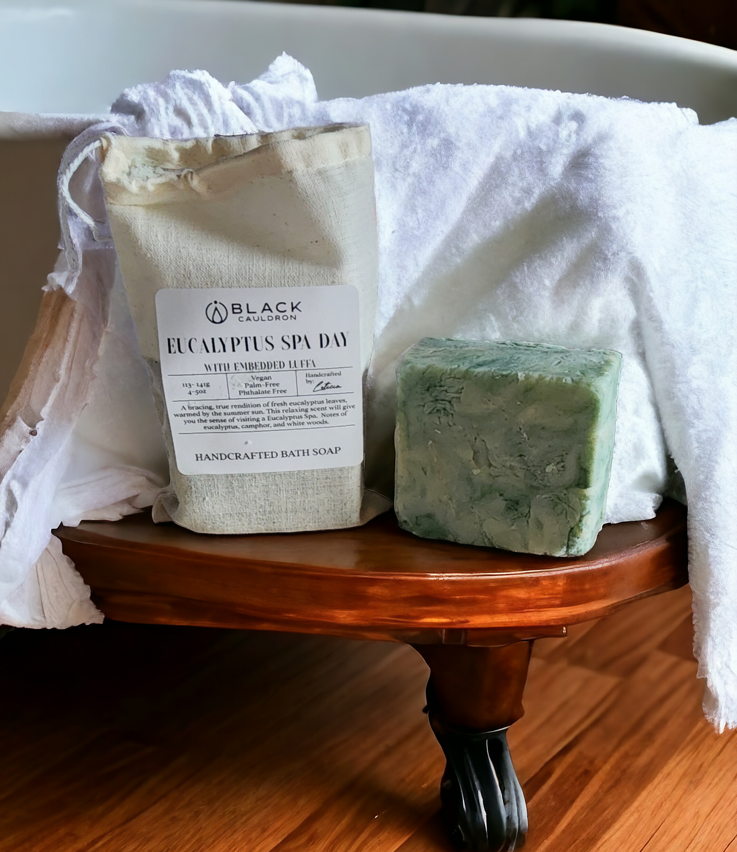 Eucalyptus Day Spa -  Face & Body Soap with embedded luffa scrub