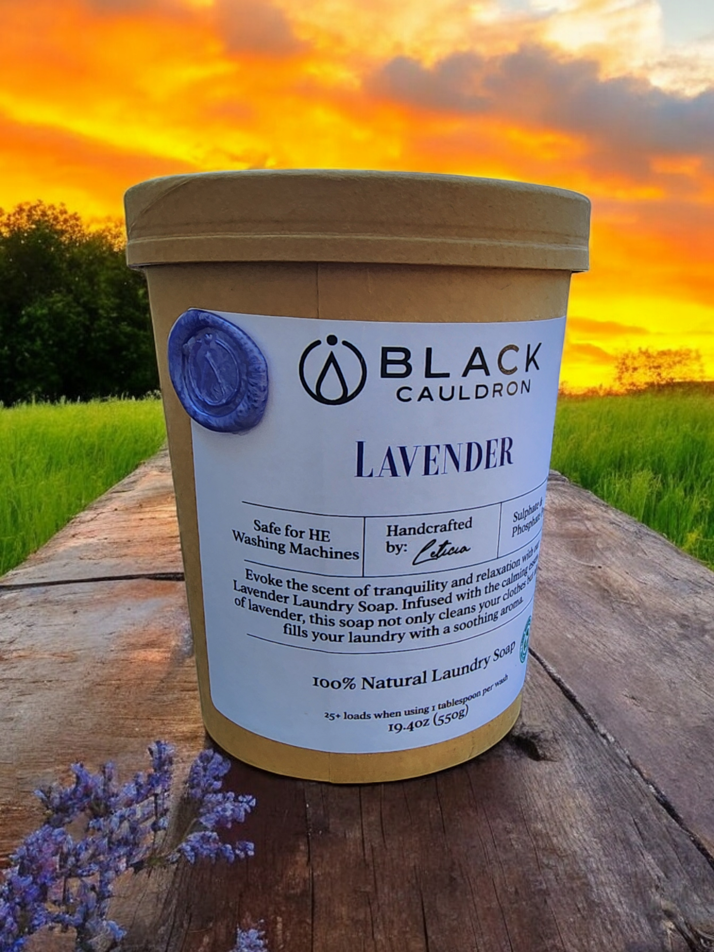 Lavender Laundry Soap Powder 19.4oz - fully compostable packaging!!