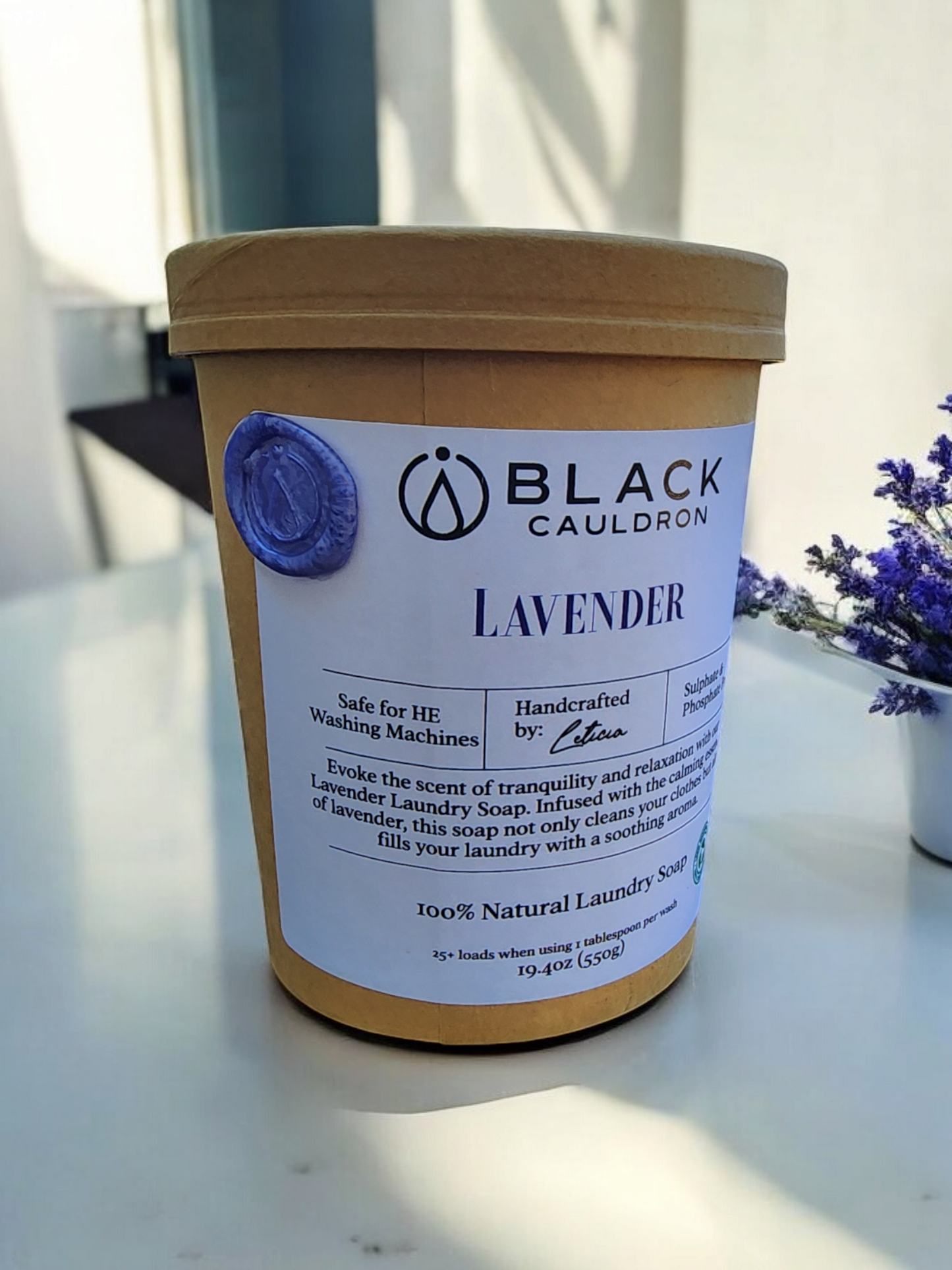 Lavender Laundry Soap Powder 19.4oz - fully compostable packaging!!