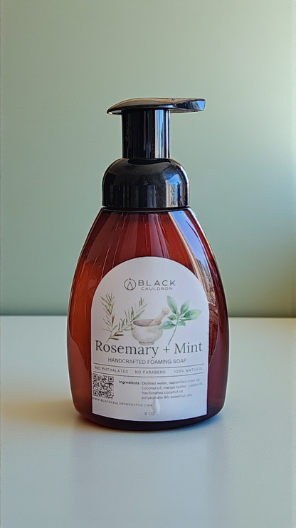 Foaming Soap:  Rosemary Mint Moisturizing & Natural Handcrafted Soap with Essential Oils