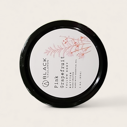 Pink Grapefruit  Whipped Tallow Cream – Whipped Botanical Moisturizer for Deep Nourishment for Sensitive Skin | Grass Fed Tallow | Non-Comedogenic