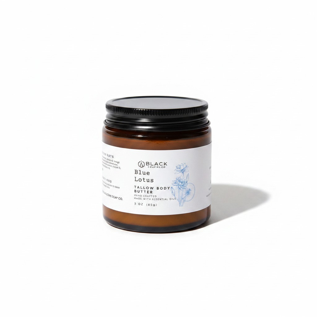 Blue Lotus  Whipped Tallow Cream – Whipped Botanical Moisturizer for Deep Nourishment for Sensitive Skin | Grass Fed Tallow | Non-Comedogenic