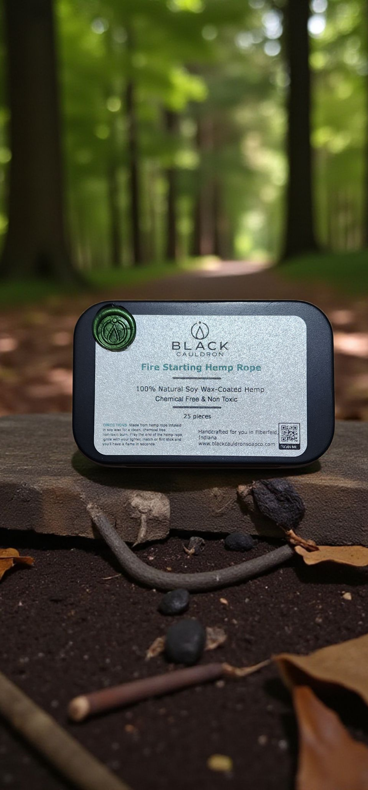 25 Soy Wax Infused Hemp Twine Fire Starters All Natural Hemp Matches Bushcraft Camping Survival Emergency Grill Lighter