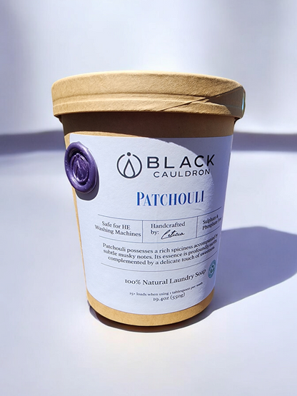 Patchouli Laundry Soap Powder 19.4oz - fully compostable packaging!!