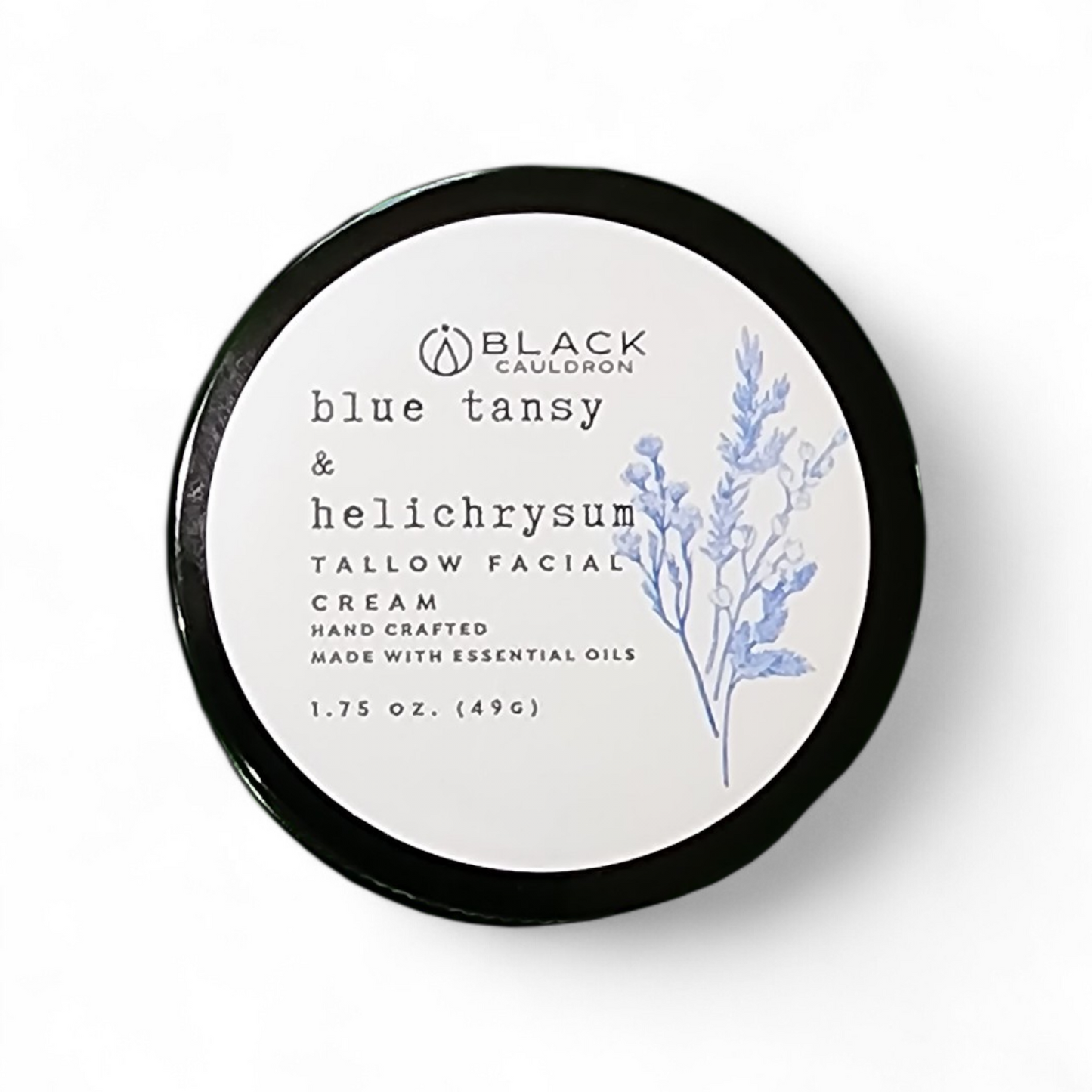 Blue Tansy Tallow Face Cream – Whipped Botanical Moisturizer for Deep Nourishment for Sensitive Skin | Grass Fed Tallow | Non-Comedogenic