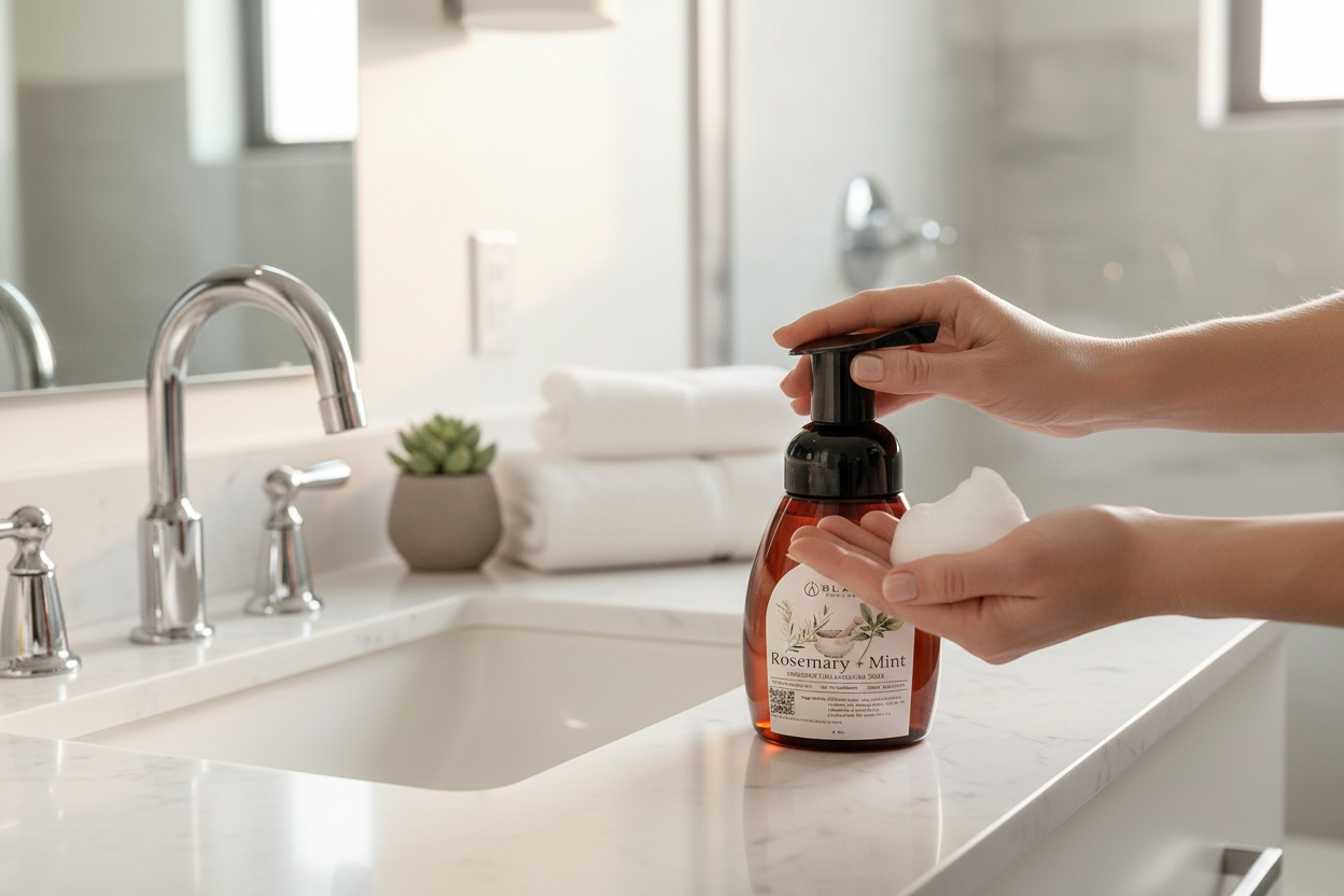 Foaming Soap:  Rosemary Mint Moisturizing & Natural Handcrafted Soap with Essential Oils