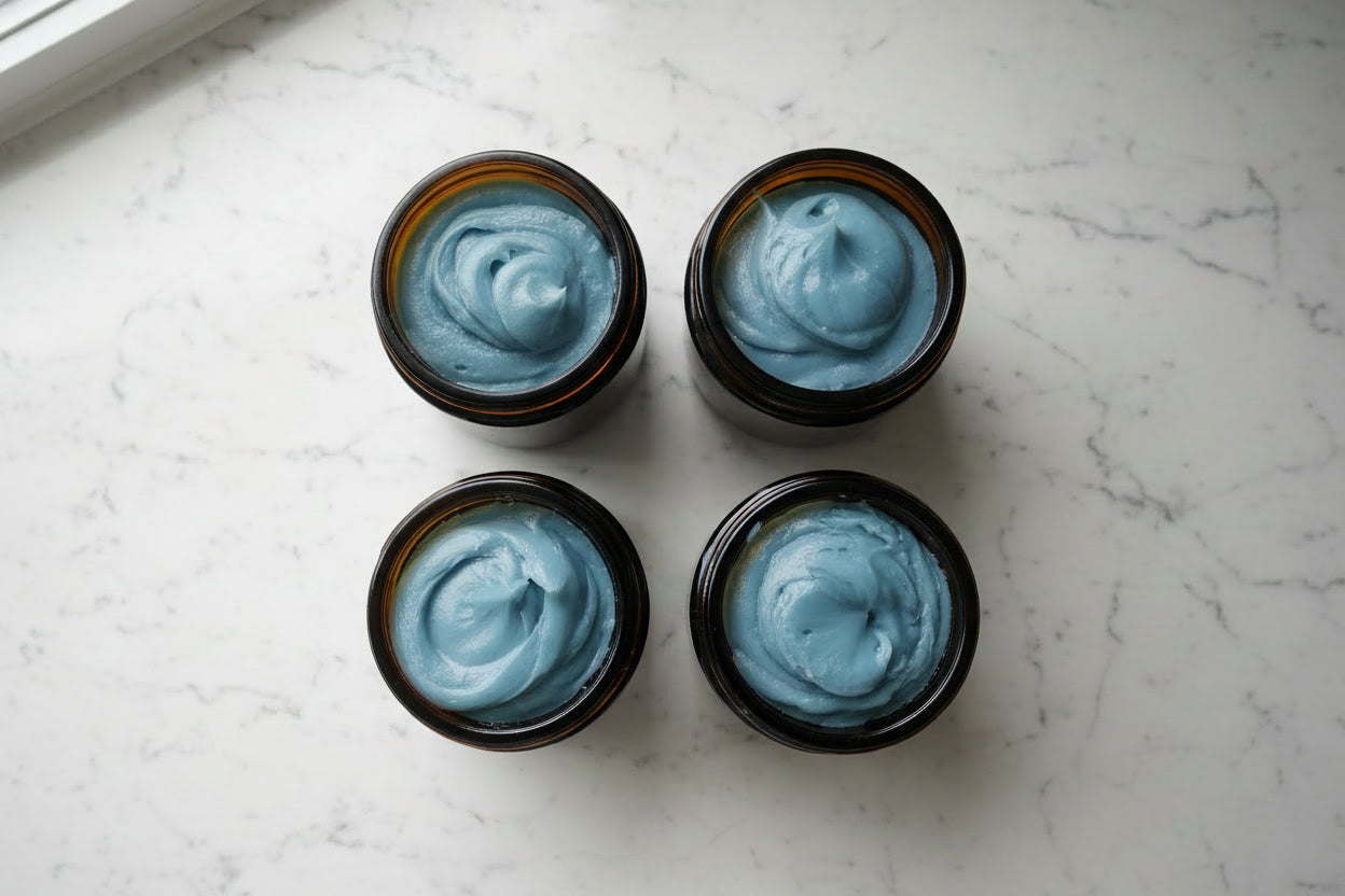 Blue Tansy Tallow Face Cream – Whipped Botanical Moisturizer for Deep Nourishment for Sensitive Skin | Grass Fed Tallow | Non-Comedogenic