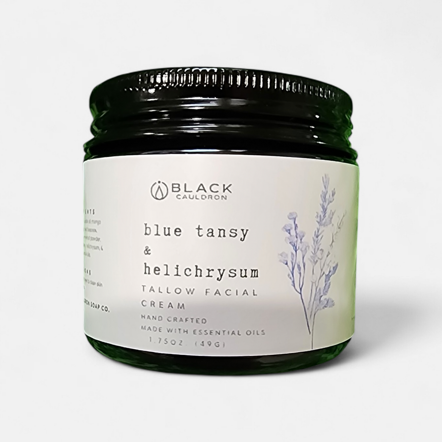Blue Tansy Tallow Face Cream – Whipped Botanical Moisturizer for Deep Nourishment for Sensitive Skin | Grass Fed Tallow | Non-Comedogenic
