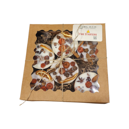 SET OF 6 LARGE  FALL FIRESTARTERS, Camping, Bonfire, campfire, glamping, woodstove, fireplace Fire Starters