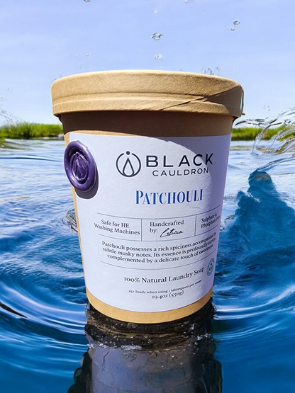 Patchouli Laundry Soap Powder 19.4oz - fully compostable packaging!!