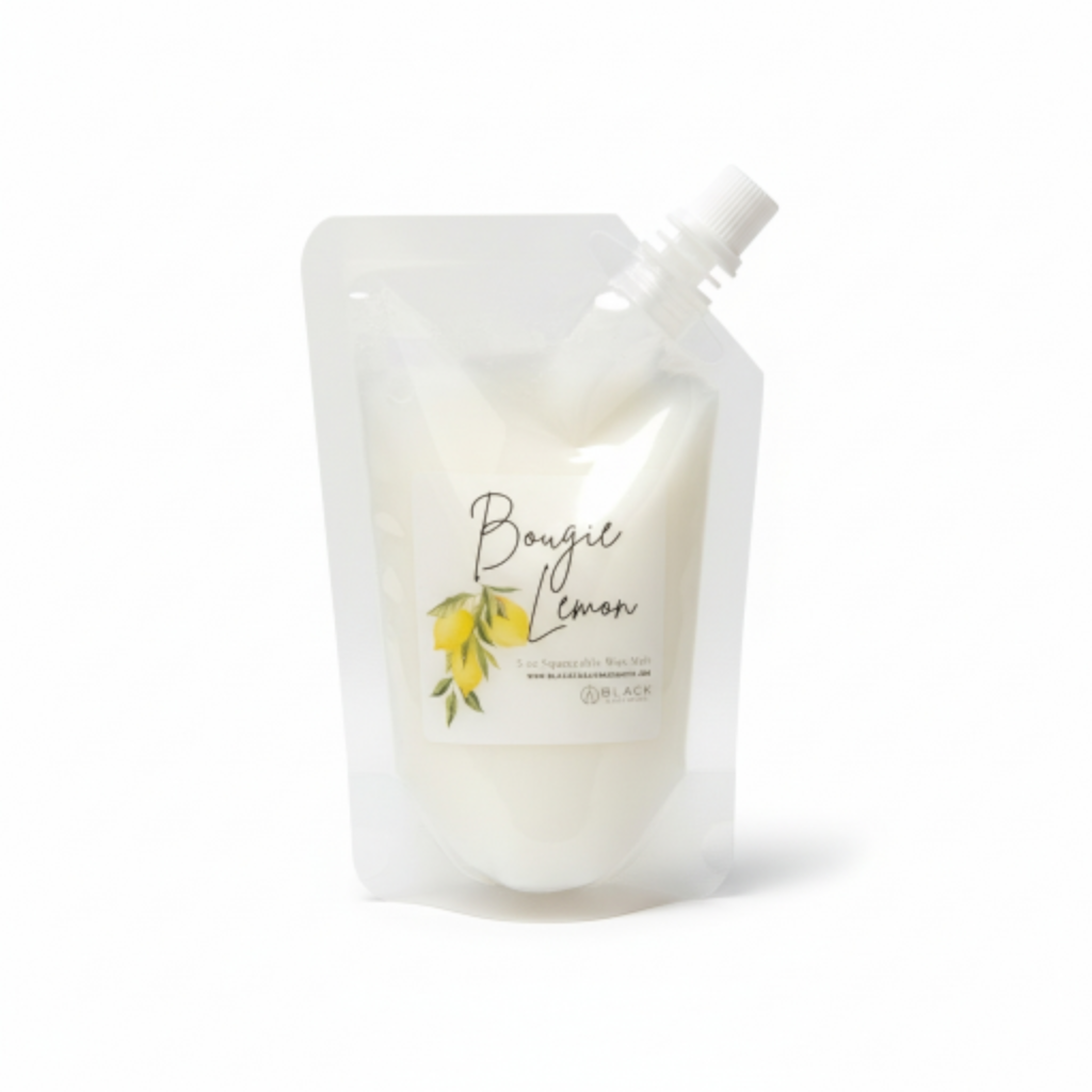 White pouch with 'Bougie Lemon' branding on a white background