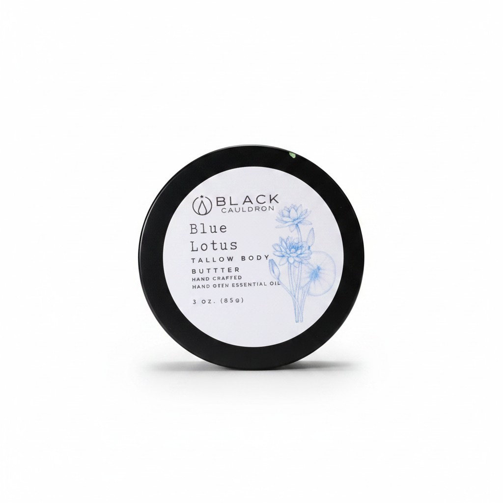 Blue Lotus  Whipped Tallow Cream – Whipped Botanical Moisturizer for Deep Nourishment for Sensitive Skin | Grass Fed Tallow | Non-Comedogenic