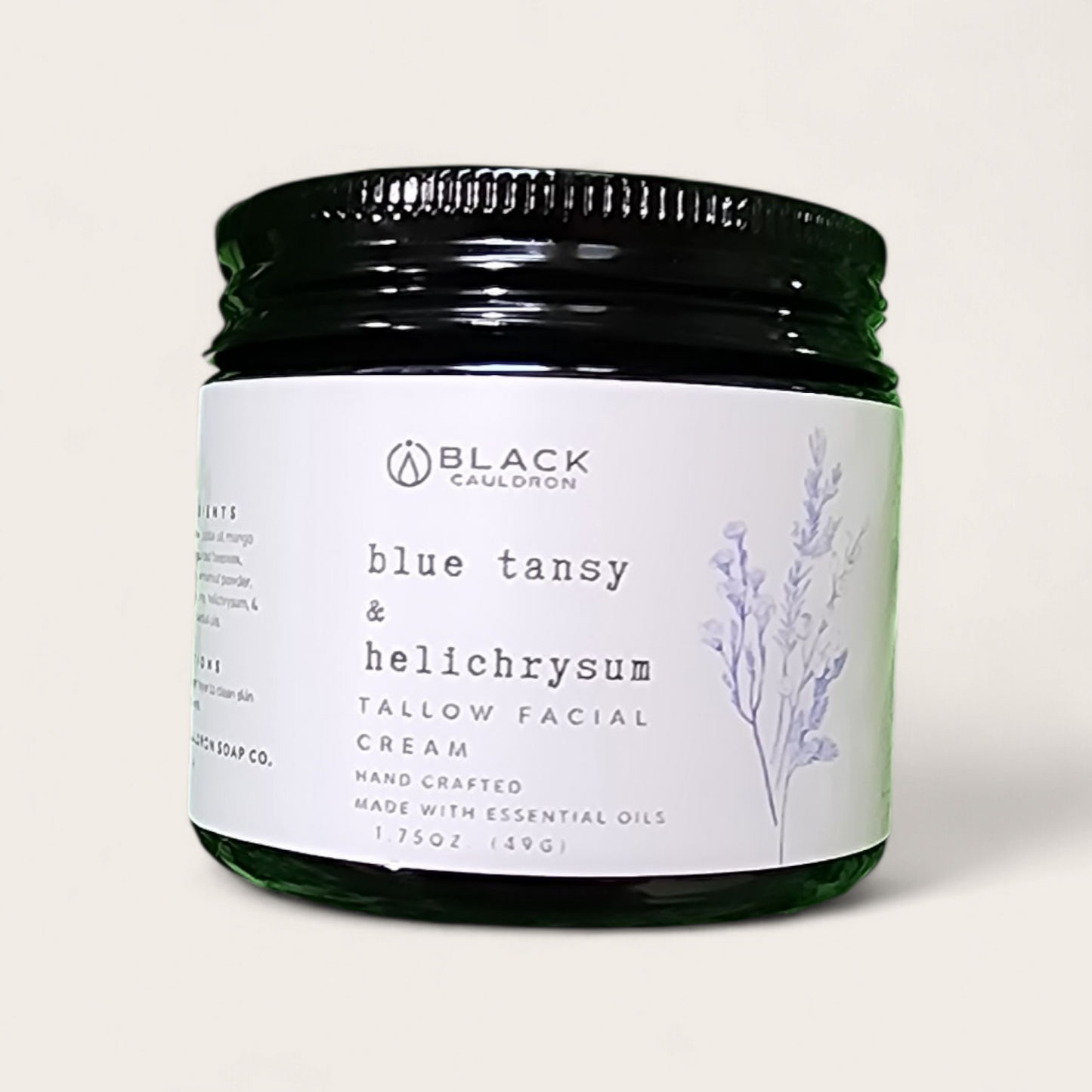 Blue Tansy Tallow Face Cream – Whipped Botanical Moisturizer for Deep Nourishment for Sensitive Skin | Grass Fed Tallow | Non-Comedogenic