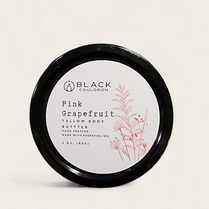 Pink Grapefruit  Whipped Tallow Cream – Whipped Botanical Moisturizer for Deep Nourishment for Sensitive Skin | Grass Fed Tallow | Non-Comedogenic