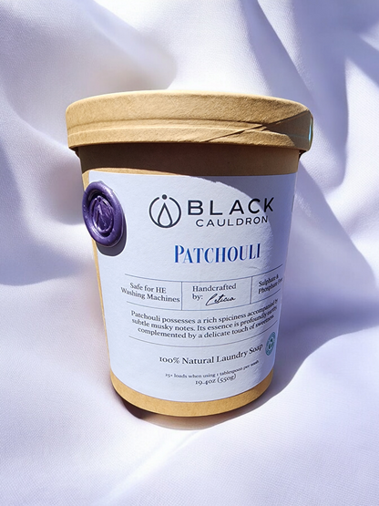 Patchouli Laundry Soap Powder 19.4oz - fully compostable packaging!!