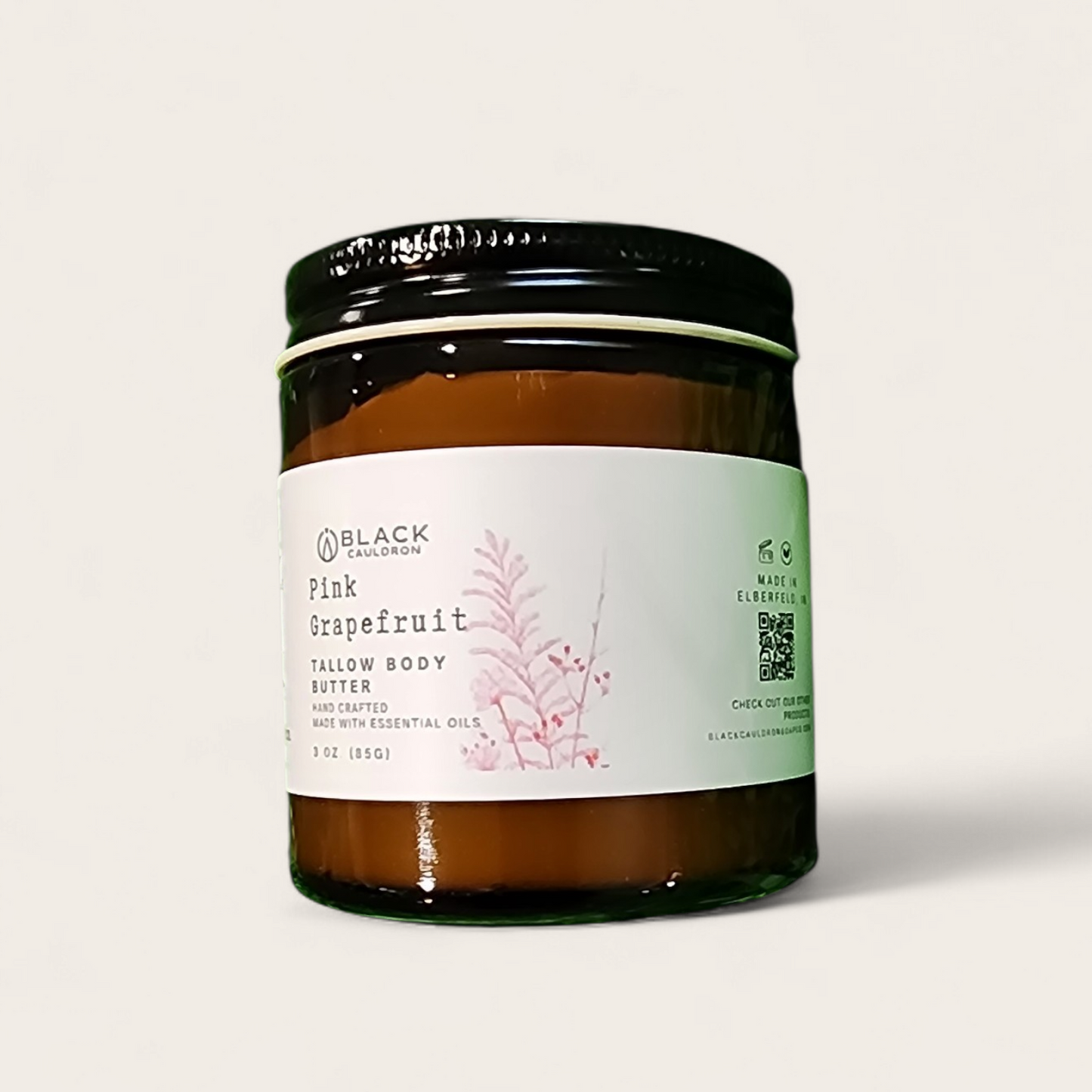 Pink Grapefruit  Whipped Tallow Cream – Whipped Botanical Moisturizer for Deep Nourishment for Sensitive Skin | Grass Fed Tallow | Non-Comedogenic