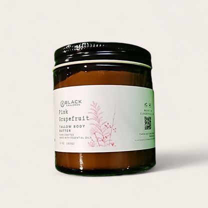 Pink Grapefruit  Whipped Tallow Cream – Whipped Botanical Moisturizer for Deep Nourishment for Sensitive Skin | Grass Fed Tallow | Non-Comedogenic